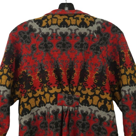 Luii Button Front Cardigan Womens M Wool Blend Slit Pockets Tab Half Sleeve - Picture 13 of 16